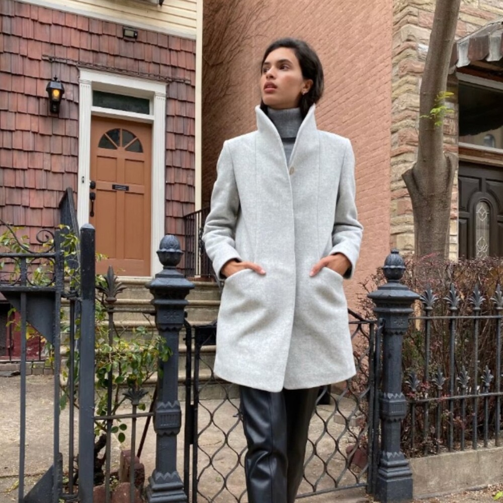 Aritzia Wilfred Grey Wool Cocoon Coat XS